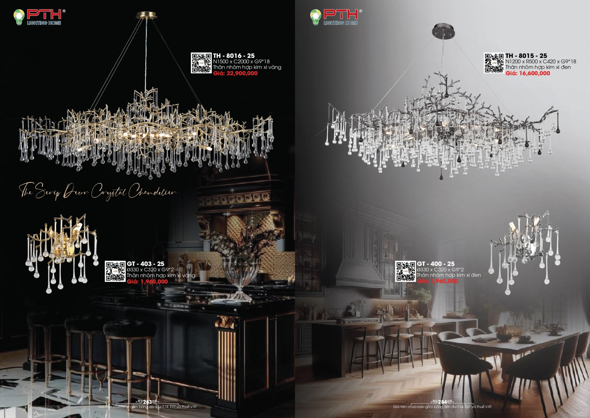 Bảng giá đèn trang trí PTH Lighting Home 2026